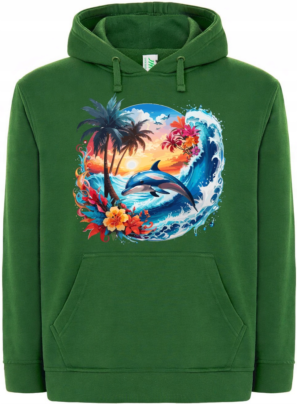 Mikina s kapucí Delfín Dovolená Barevný potisk r.XS