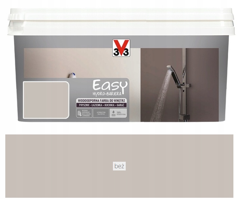 V33 Farba wodoodporna do wnętrz Easy Hydro-bariera beżowa 2L