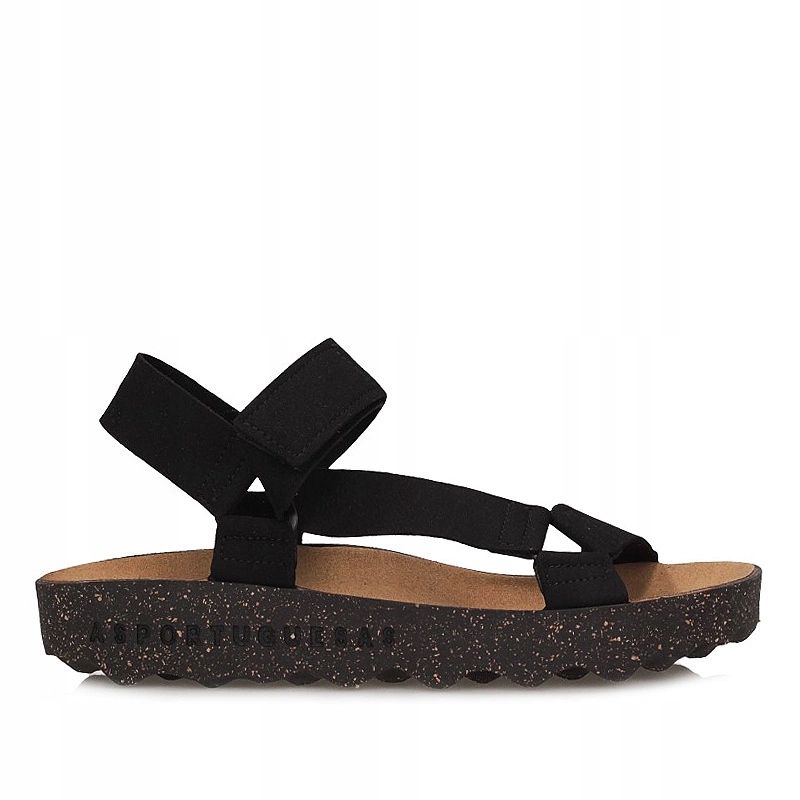 Pohodlné dámské sandály Asportuguesas Clew L Eco Sued Black P018222000