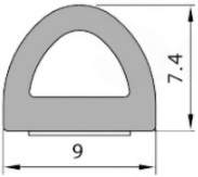 USZCZELKA GUMOWA OKIEN DRZWI 7,4x9mm BRĄZ PROFIL D EAN (GTIN) 5907180527370