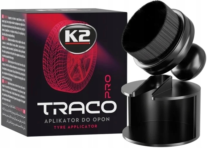 K2 Traco Pro aplikator czernidła do opon gęstym włosiem rączka D7040 1 szt