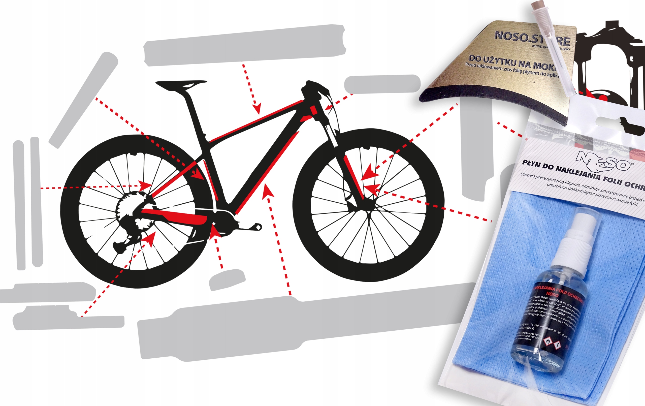 Folia ochronna na rower Mtb Hardtail zestaw Xxl|błysk 5 lat Strong