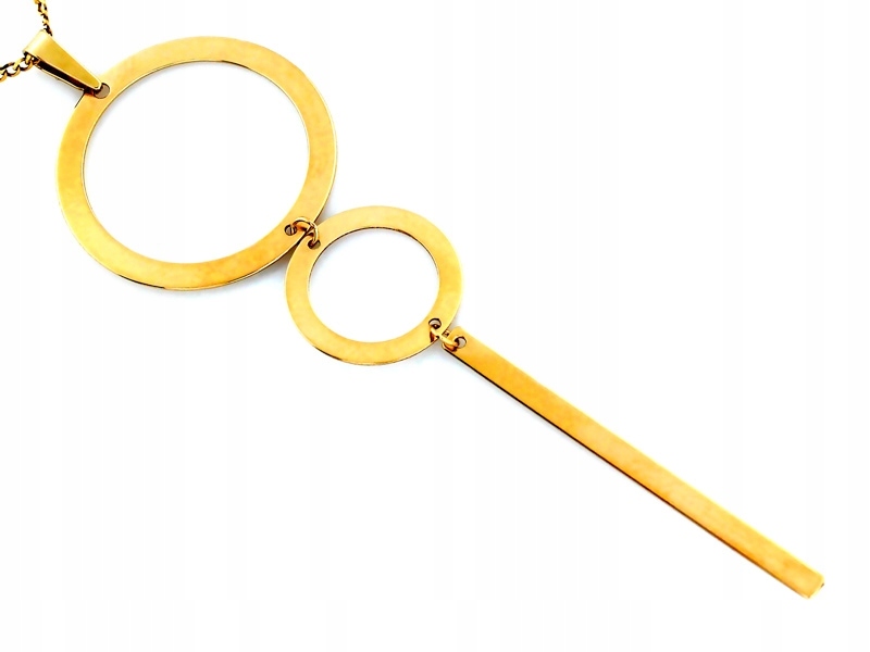 Zlatý přívěsek 585, dlouhý, moderní přívěsek z pohyblivých prvků 14k