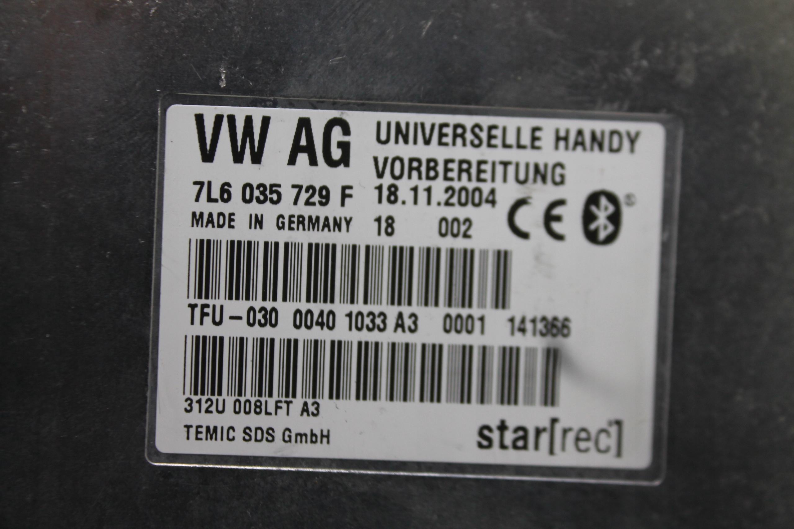 module control unit BLUETOOTH 7L6035729F VW TOUAREG 7L 02-10