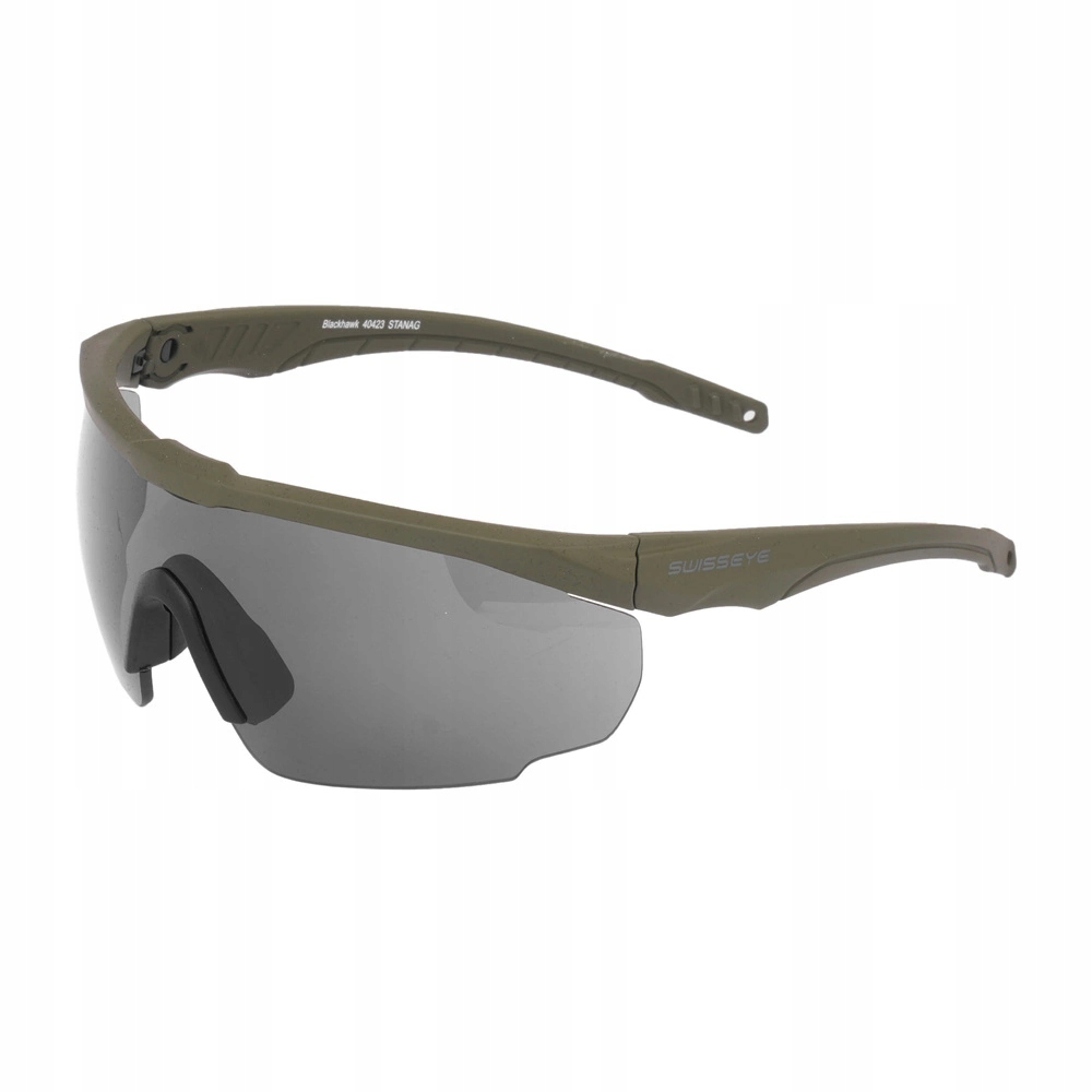 Swiss Eye Blackhawk – Okulary Strzeleckie z 3 Wymiennymi Wizjerami. Oliwkow