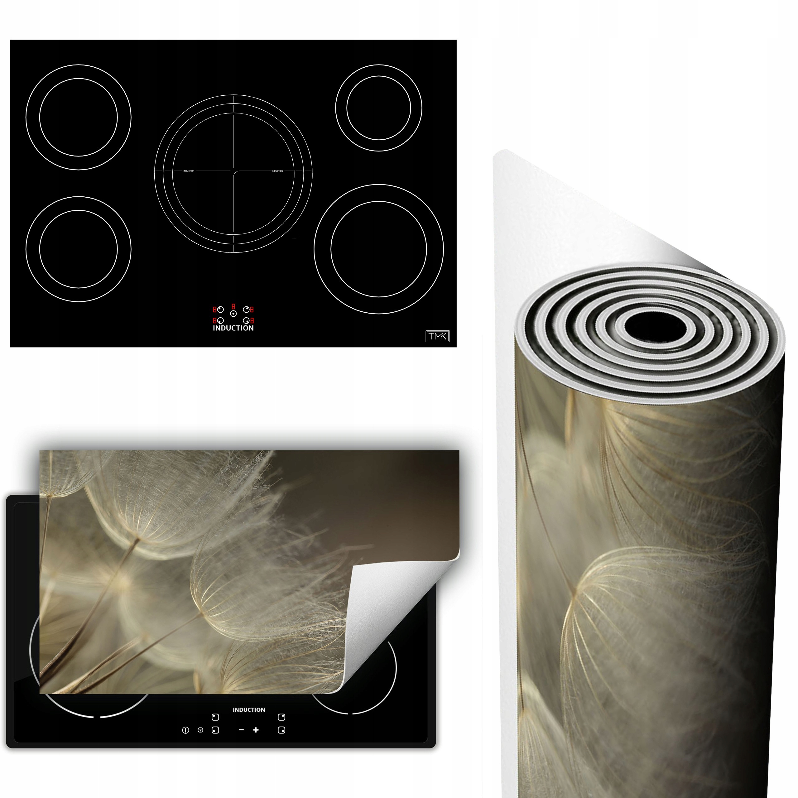 Vinylová Podložka Na Ochranu Kuchyňské Desky 90x52 šedá květy