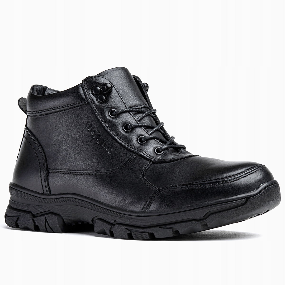 Kotníkové Boty Kožené zateplené Vlna trapery Posuvník kožich pevné Wojtyłko 45