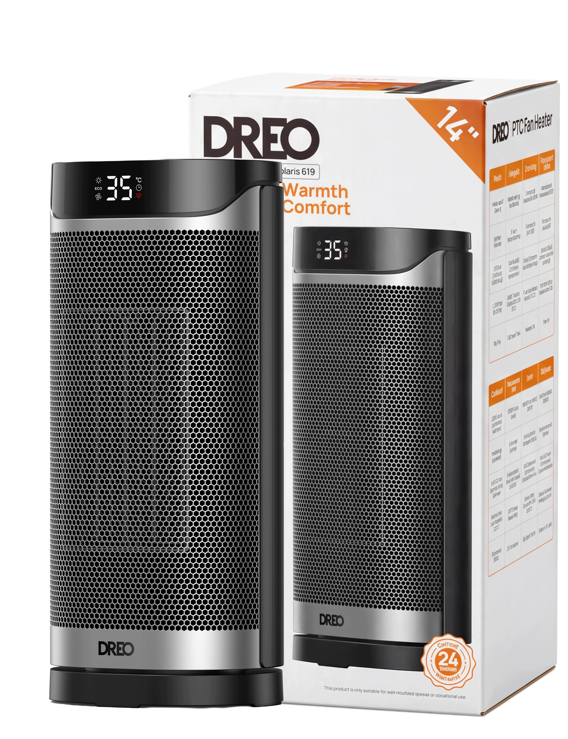 Termowentylator ceramiczny Dreo Solaris 619 2000W Eco termostat oscylacja