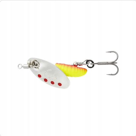 Grub Spinner 1 3.8g S Silver Red Yellow