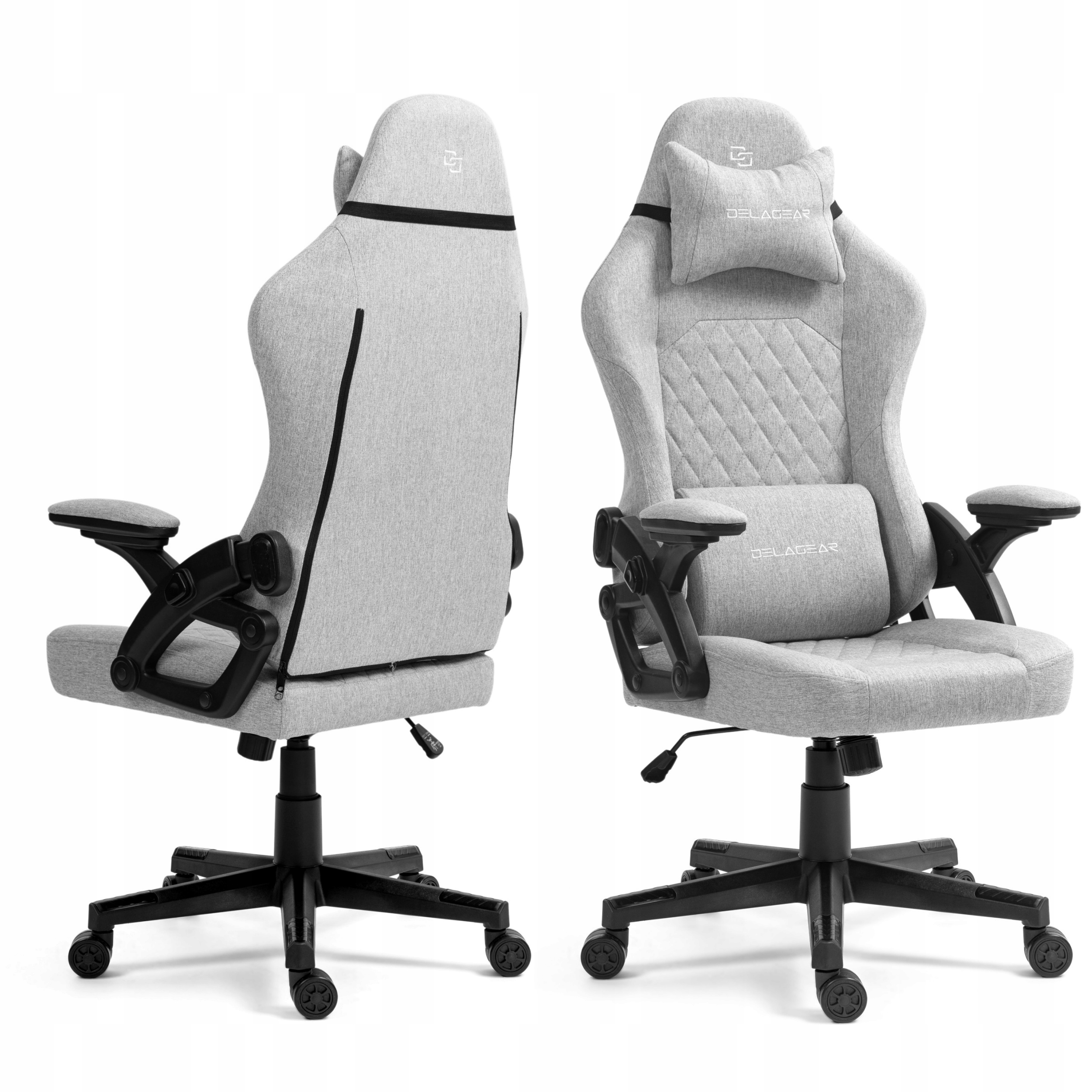 Fotel gamingowy Delagear G 404 szary materiałowy