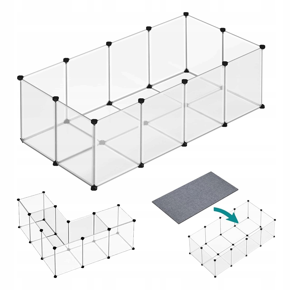 Levně Výběh s Podlahovými Deskami pro králičí zvířata 46x73x143 klec kotec