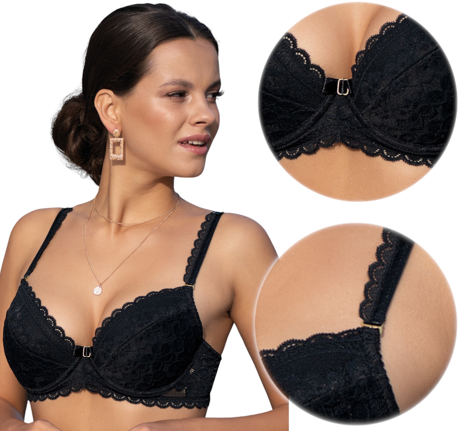 

Gizela Biustonosz koronka push-up *80A* czarny