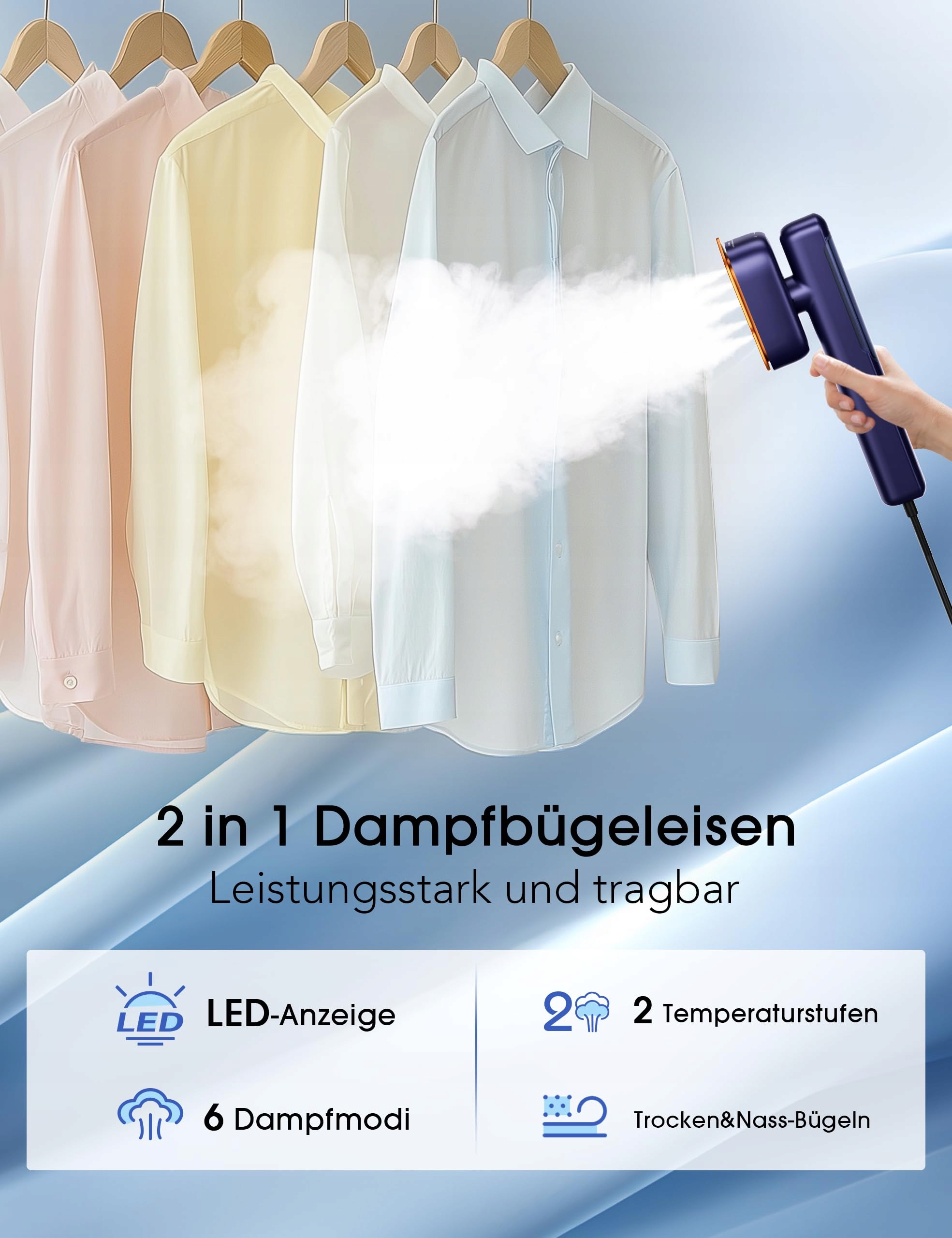 SUNDU Przenośny Steamer 2w1 z LED Wyświetlaczem — miniatura 7