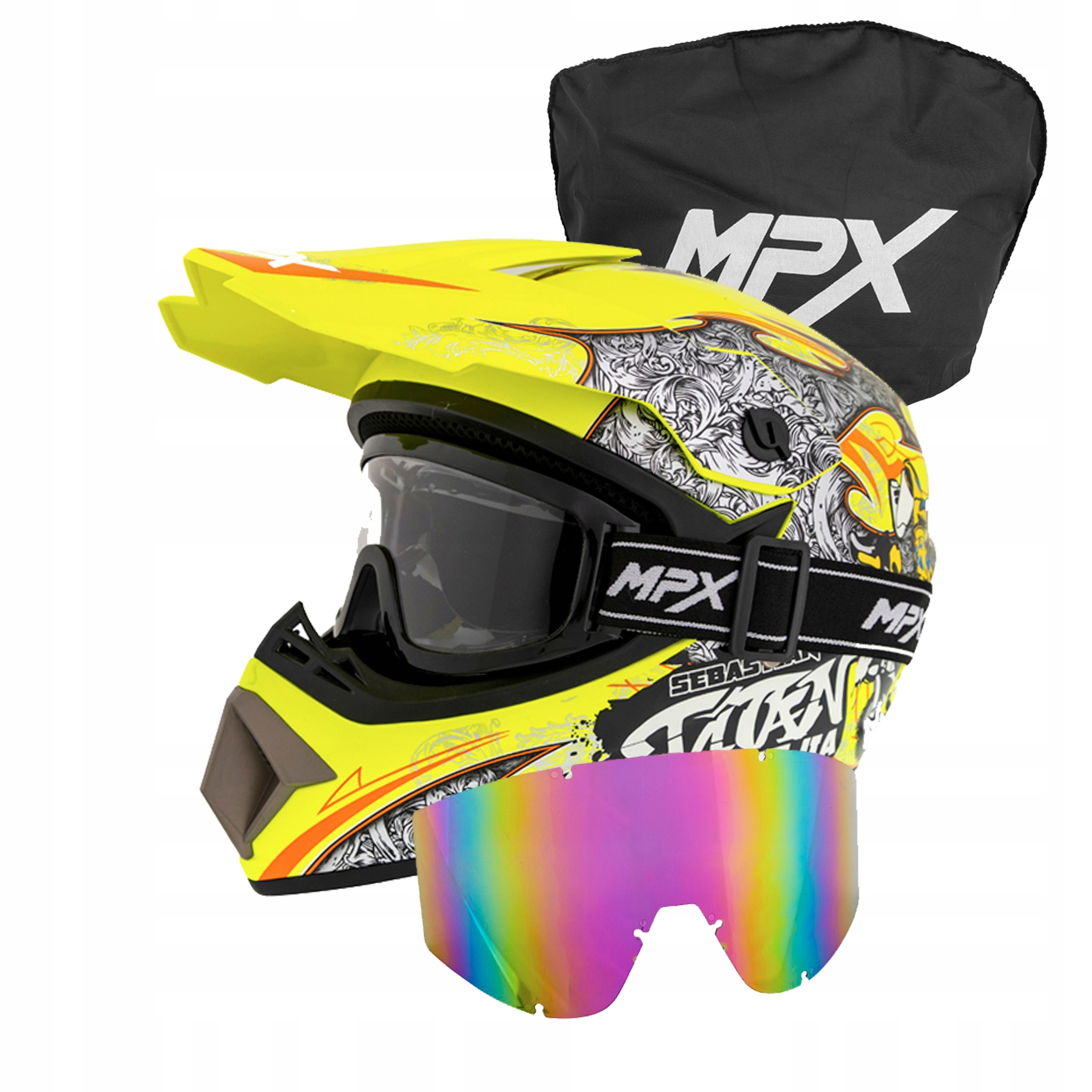 Kask Crossowy Gogle Quad Atv Enduro Hulajnoga Elektryczna Bmx S 55-56cm