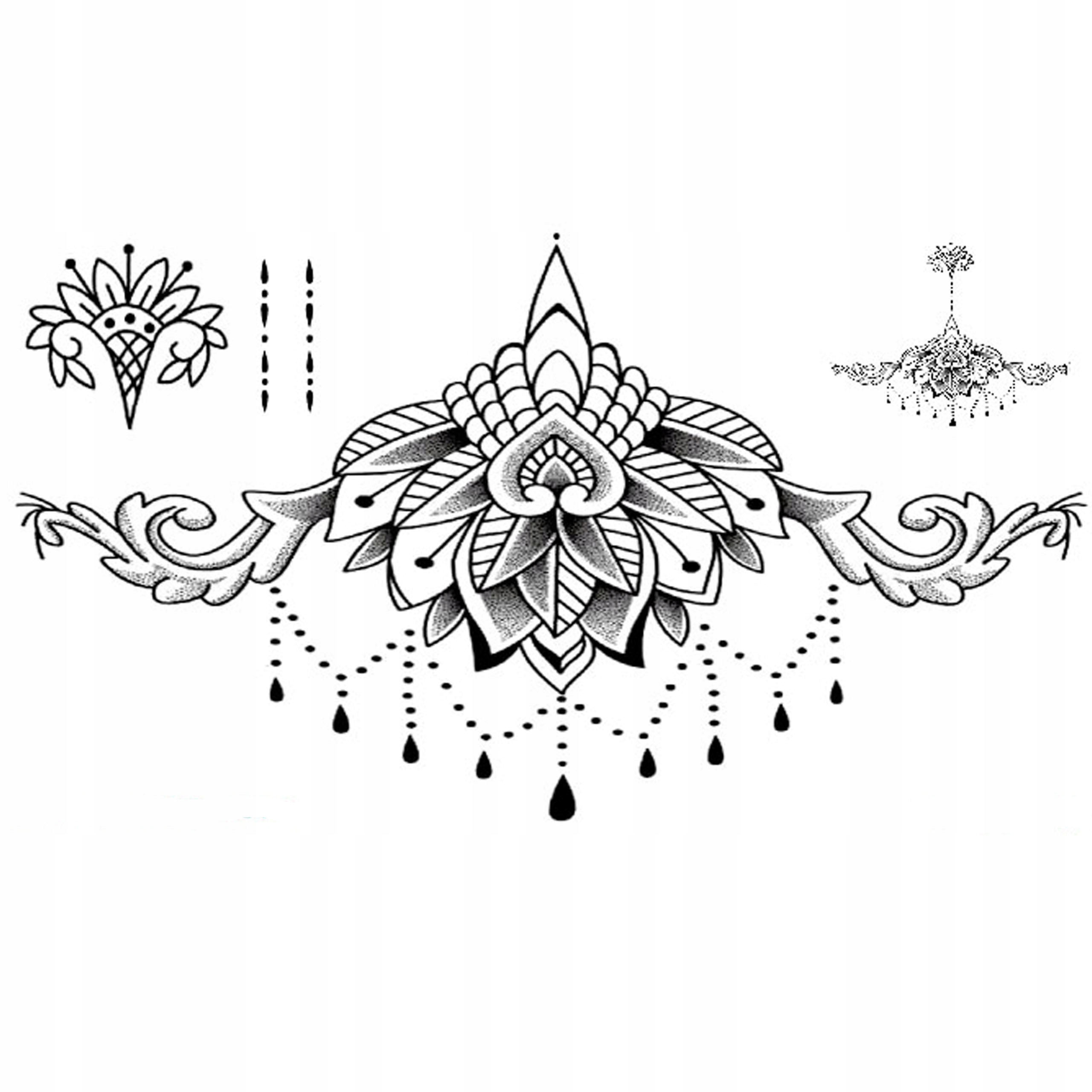 TATUAŻ ZMYWALNY TYMCZASOWY DUŻY KWIATY DIAMENT Marka inny