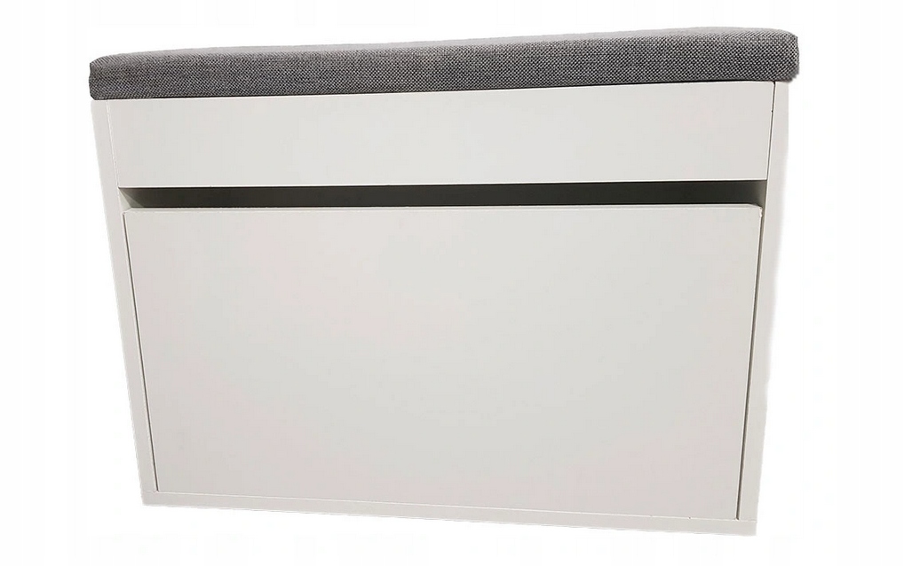 Skrinka na topánky so Sedadlom Pufa Úložný priestor na veci 60 cm Drevená šedá