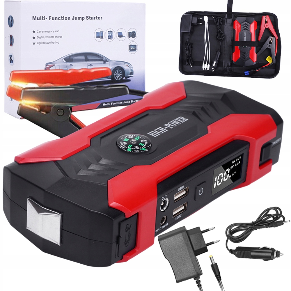 Přenosný Startér Startování Powerbanka Pro Auto 28000MAH 800A Led