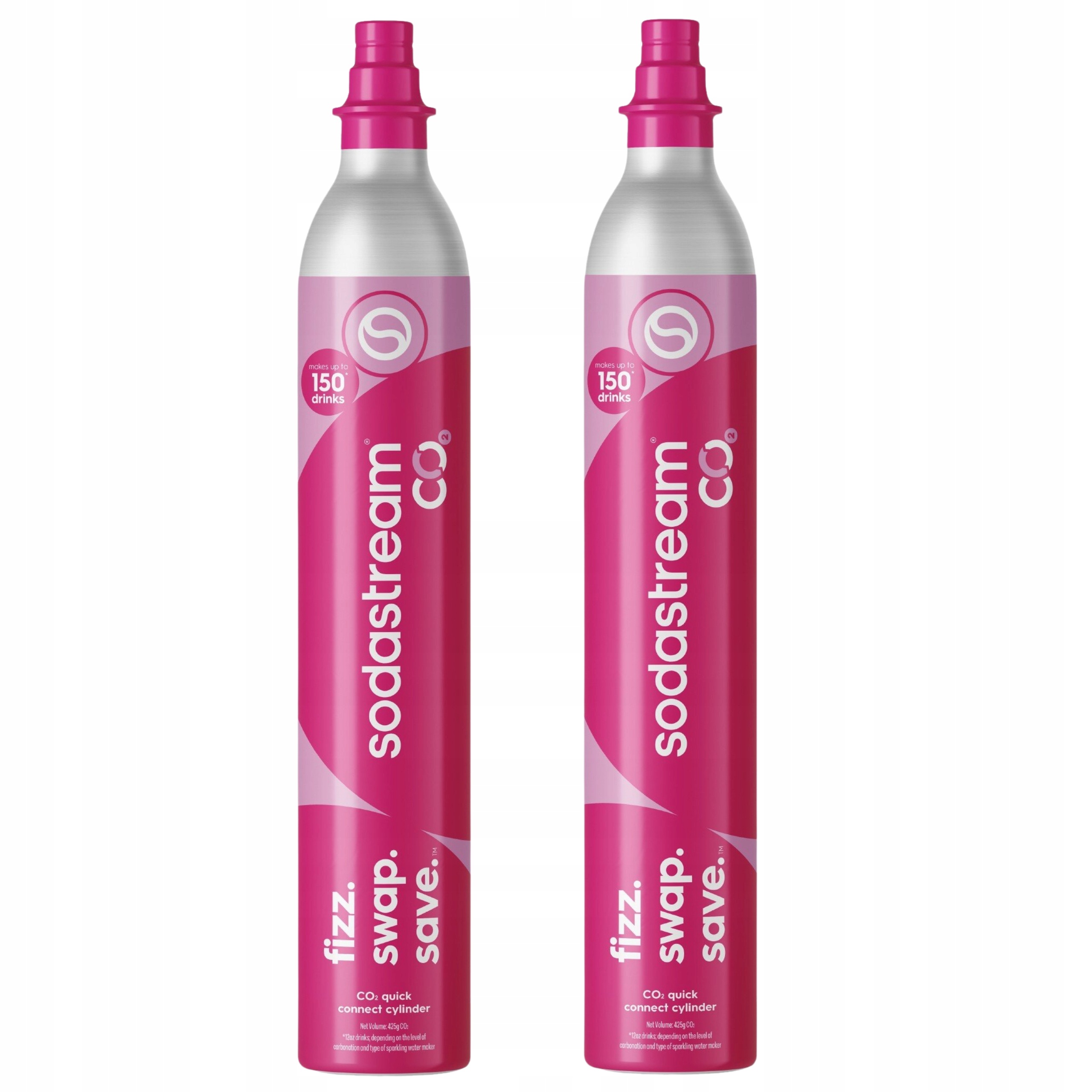 2x plynová láhev SodaStream CO2 Quick Connect Qc Náboj Cylinder Co2