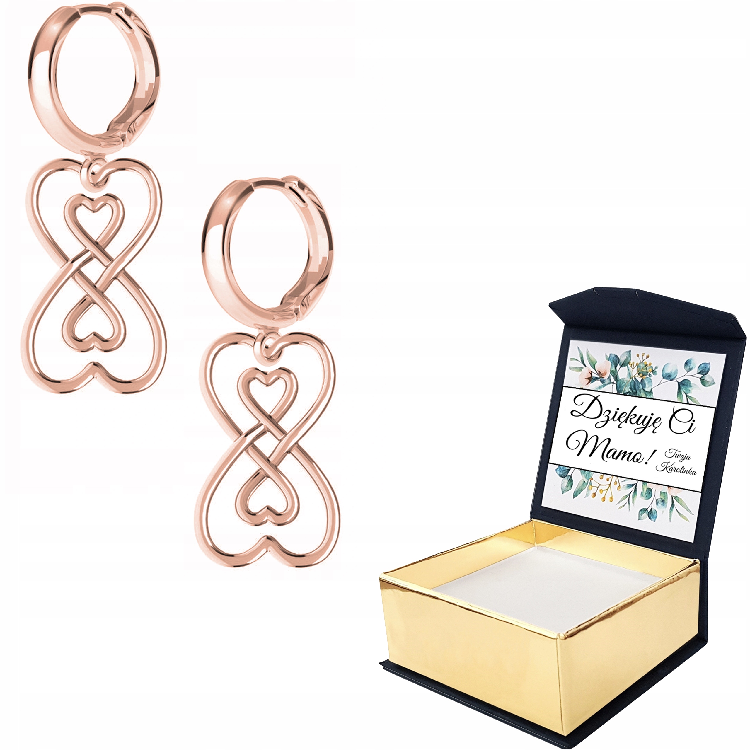 Náušnice růžové zlato Nekonečno Vlastní Potisk