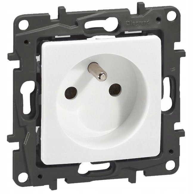 Gniazdo pojedyncze z uziemieniem Biały Legrand Niloe Step