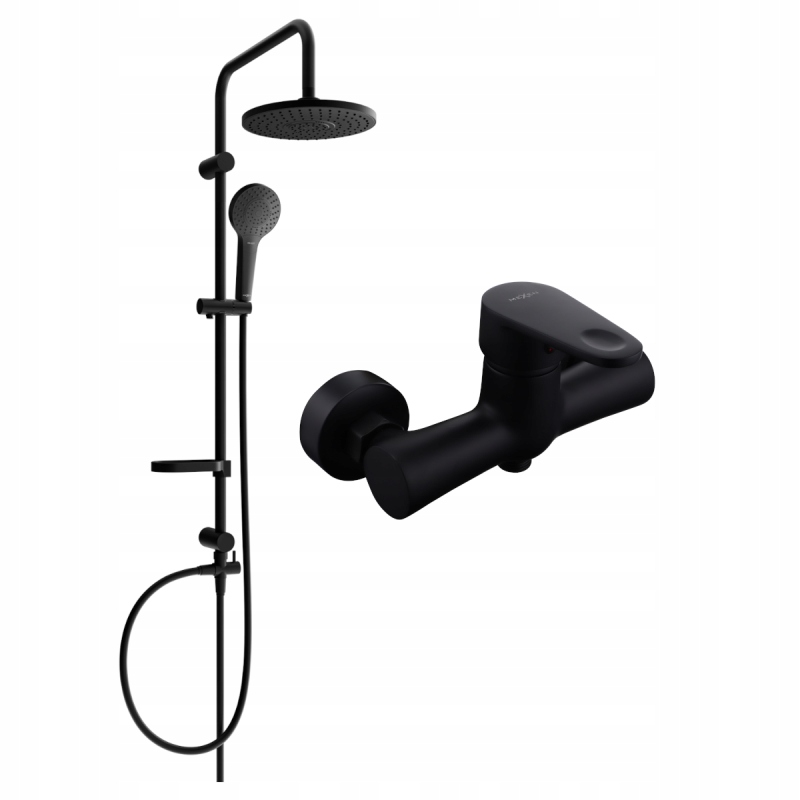 Mexen Erik odkrytý sprchový set, Černá
