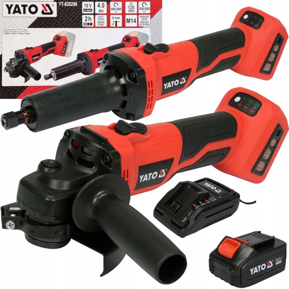 Yato Szlifierka Akumulatorowa Kątowa Prosta 4Ah 18V