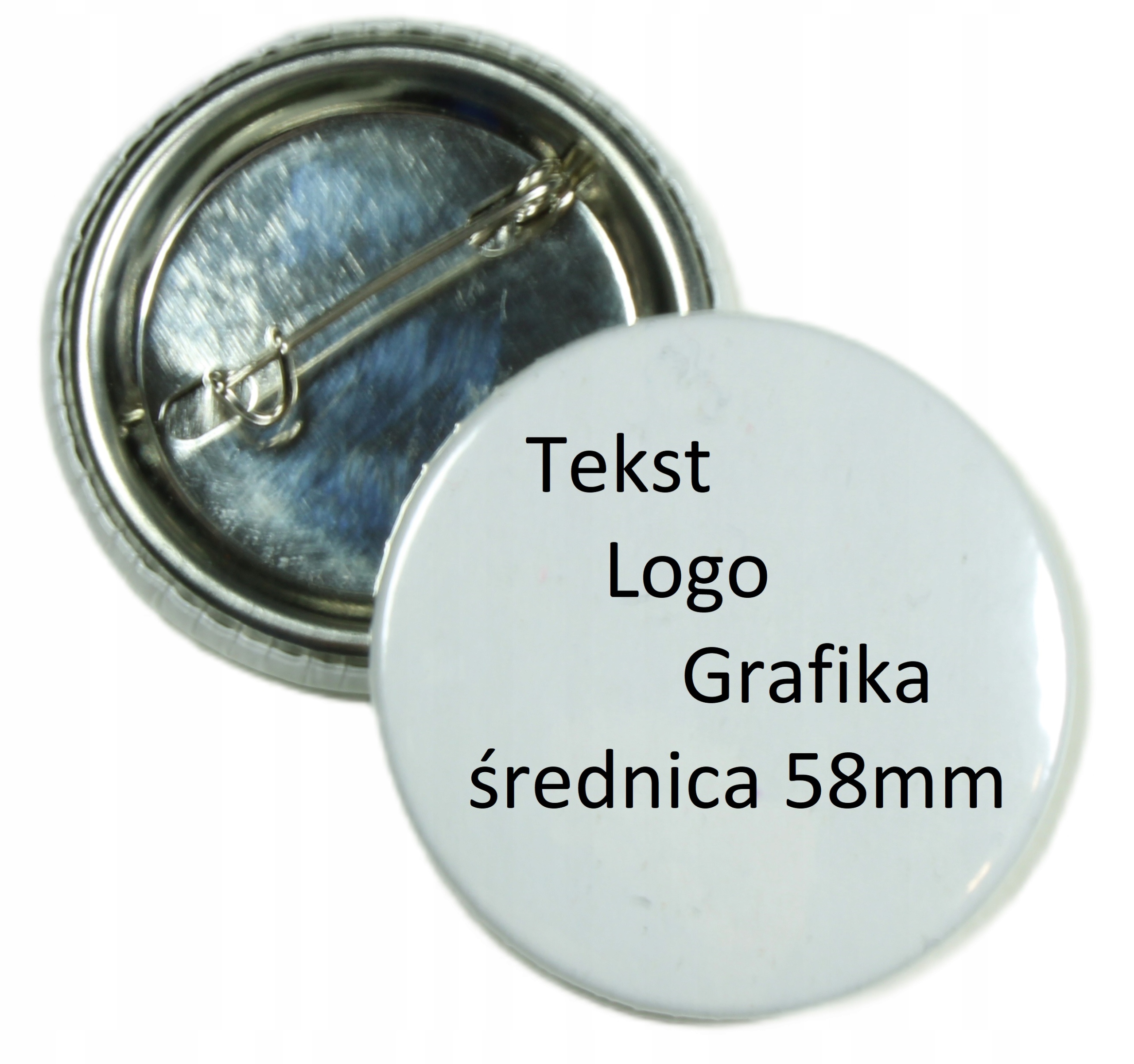 Przypinka Button Broszka z Twoim Napisem Zdjęciem Wieczór Kawalerski 58mm Kolor dominujący czarny