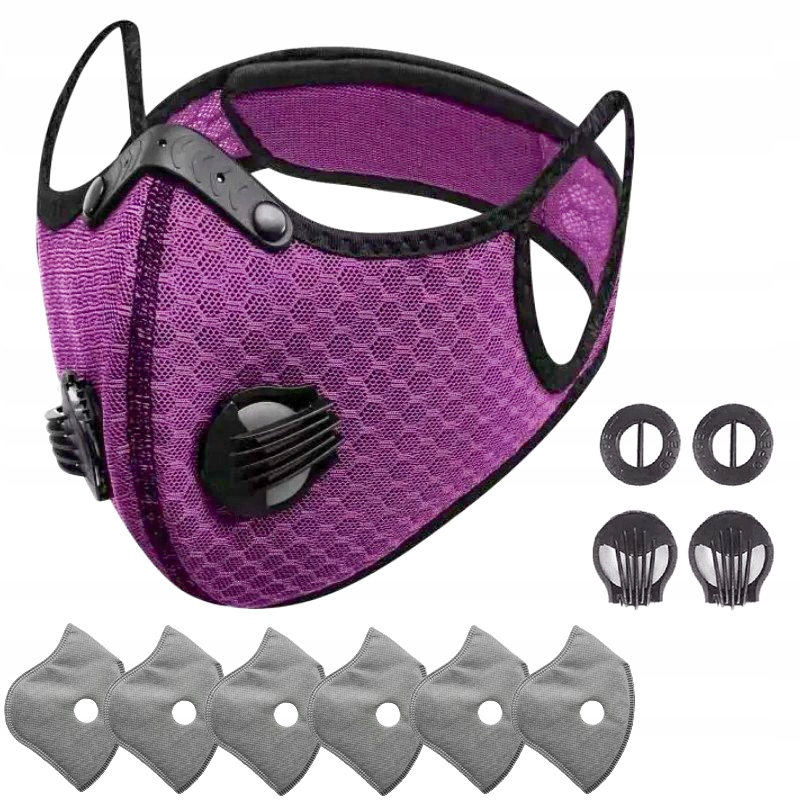 MASKA ANTYWIRUSOWA ANTYSMOGOWA FIOLETOWA + FILTRY