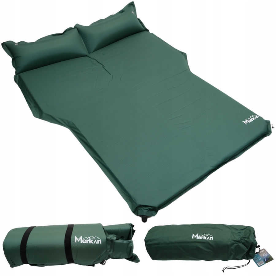 MERKAN Mata Samopompująca Turystyczna Dwuosobowa Z Poduszką + Pokrowiec Marka Merkan