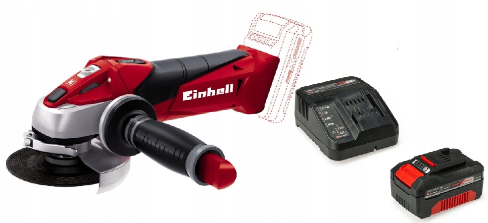 Einhell Úhlová Bruska Te-ag 18/115 Li 4431110 4,0AH Akumulátor Sada