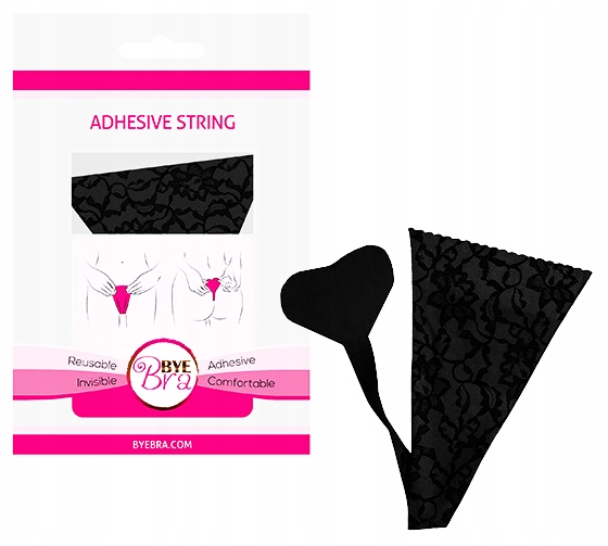 

Bye Bra Adhesive String Lace Finish Czarny - Strin