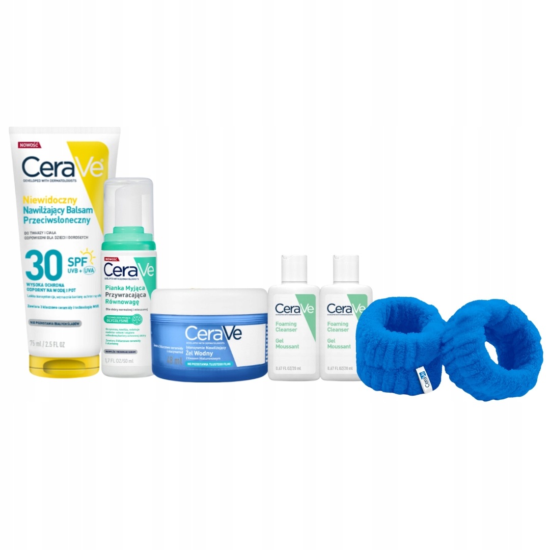 CeraVe Zestaw Balsam SPF30 do twarzy i ciała 75ml Żel wodny do twarzy 48g