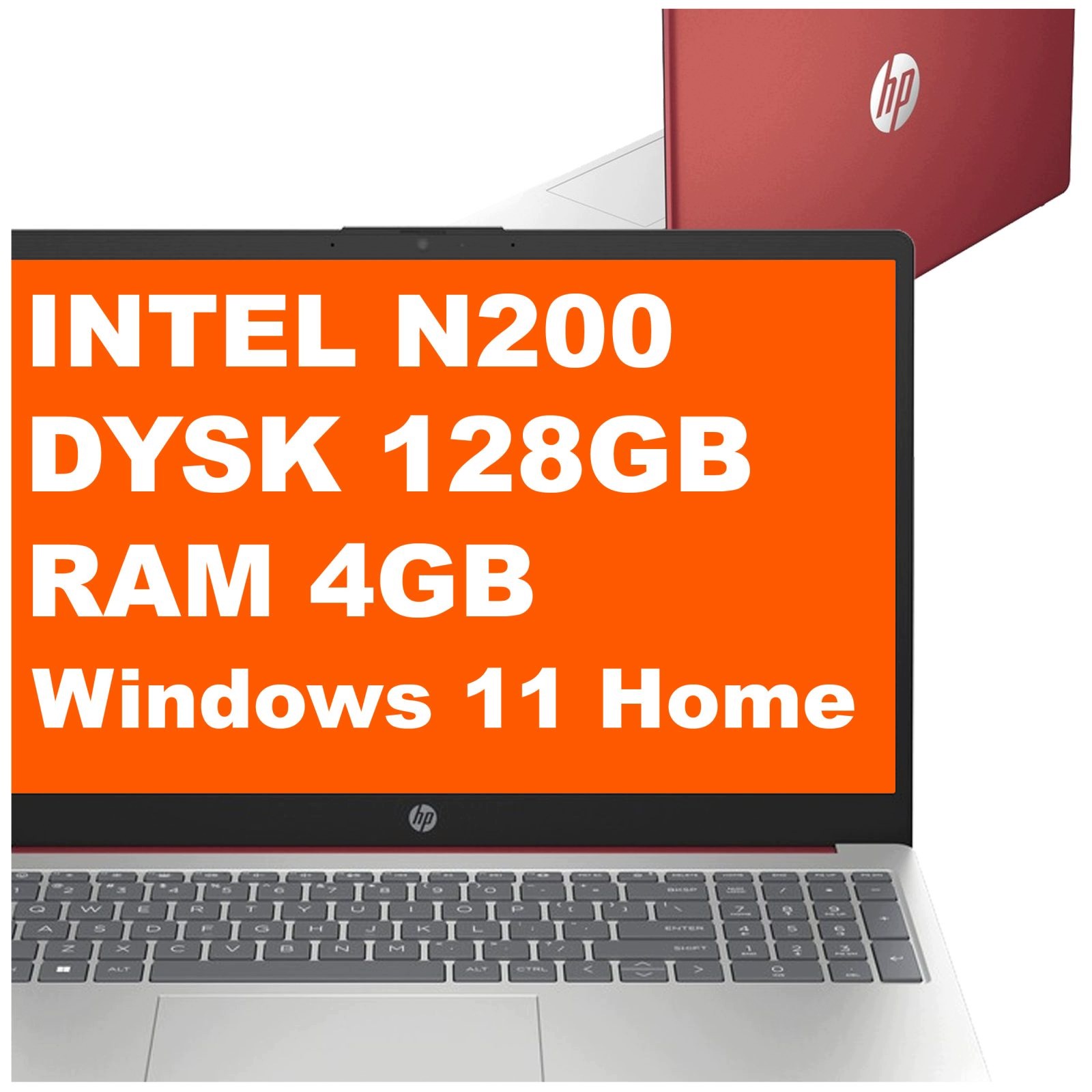 Laptop Hp 15-fd Intel N200 4GB 128GB Ufs Intel Uhd 15,6" Hd Win 11 Czerwony