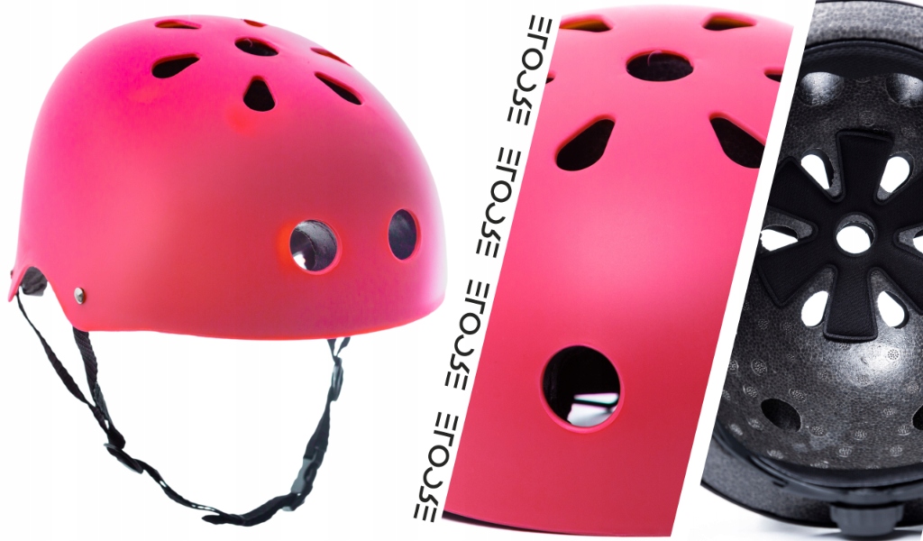 Kask Rowerowy dla Dzieci 48-55cm na Rower Hulajnogę Rolki Dziecięcy Różowy
