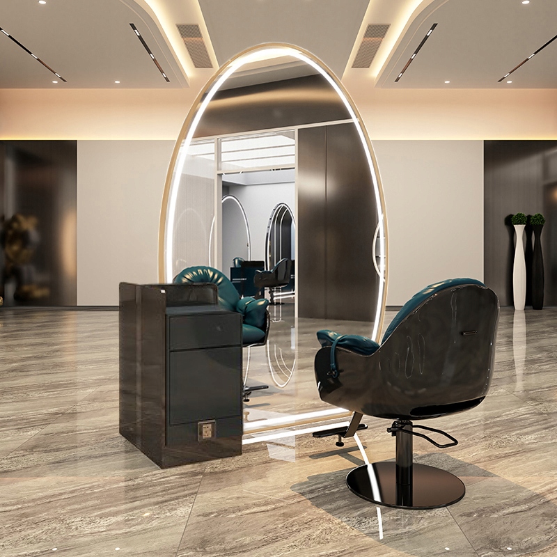 Konzola kadeřnická konzola barberská zrcadlo 220x120 Led Pro oboustranná