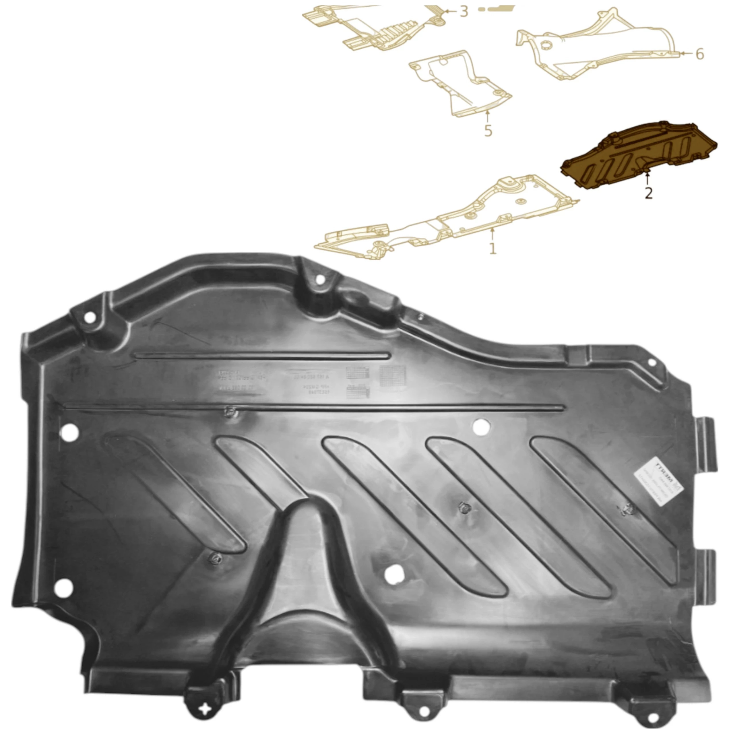 Mercedes Gle W167 Gls X167 2019+ Kryt podvozku podlaha zadní pravá spodní