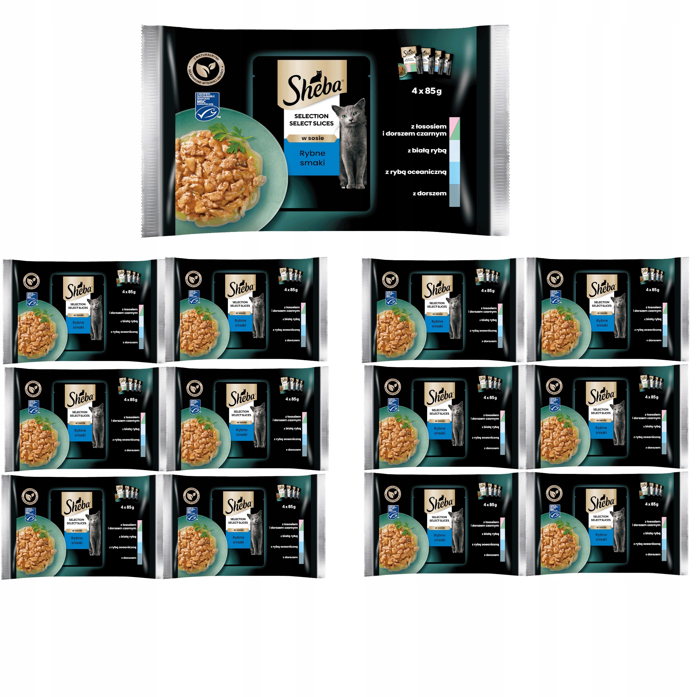 Sheba Selection Select Slices Smaki Rybne w sosie 52x85g