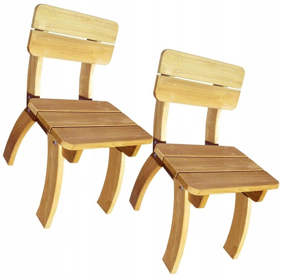 Sada dvoch záhradných stoličiek z borovicového dreva