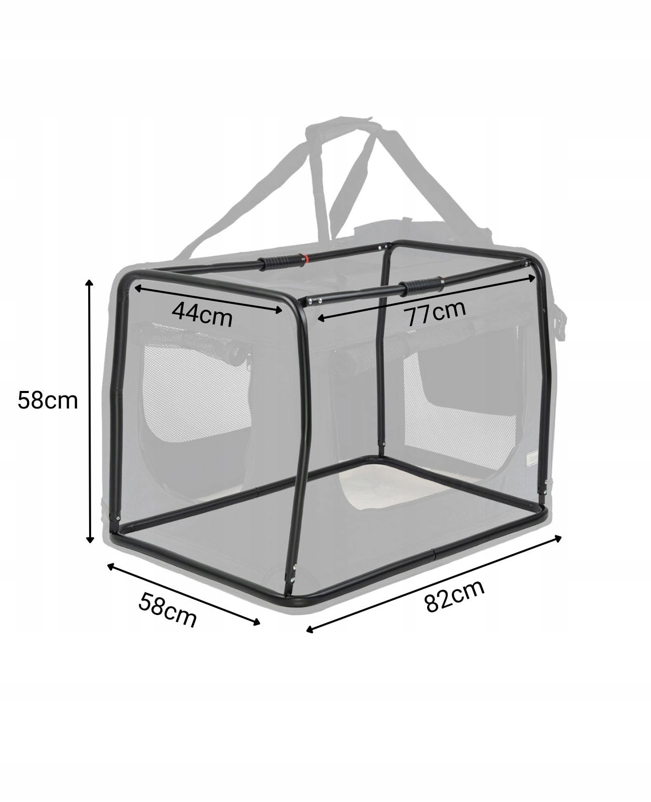 LIONTO Składana Transporter Dla Psów i Kotów Do 18kg Czarna 82x58x58 cm — miniatura 5