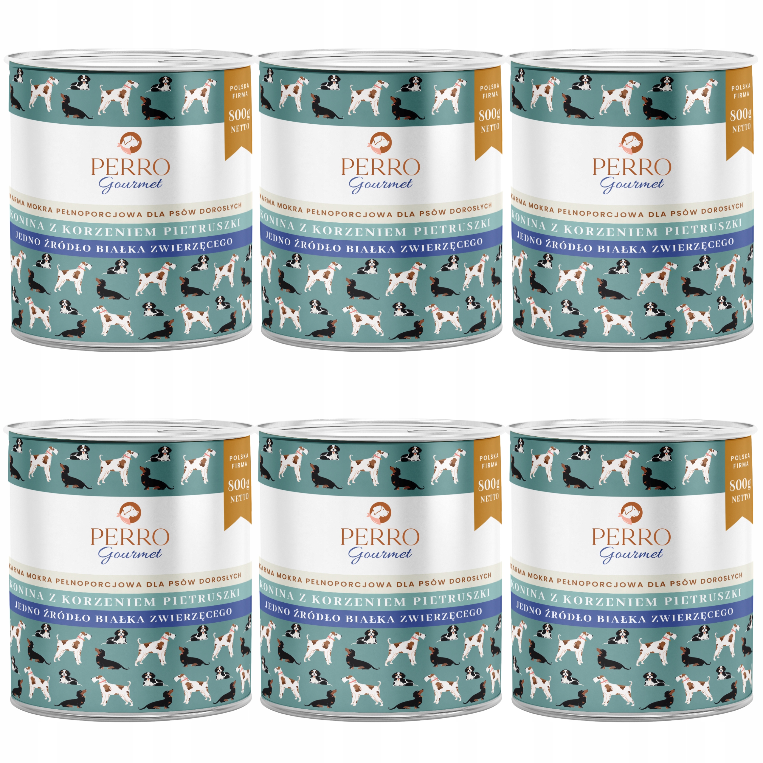 Levně Perro Gourmet Krmivo Konina s petrželovým kořenem pro psy 6 x 800 g