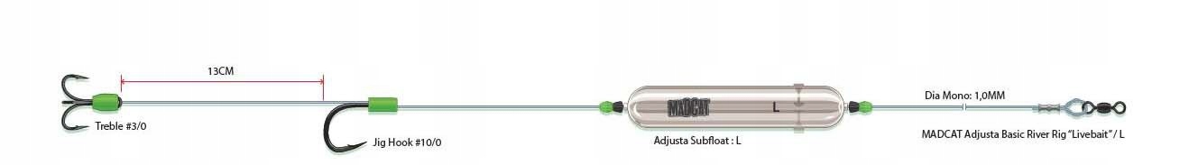 Zestaw sumowy Dam Madcat Adjusta Basic River Rig L