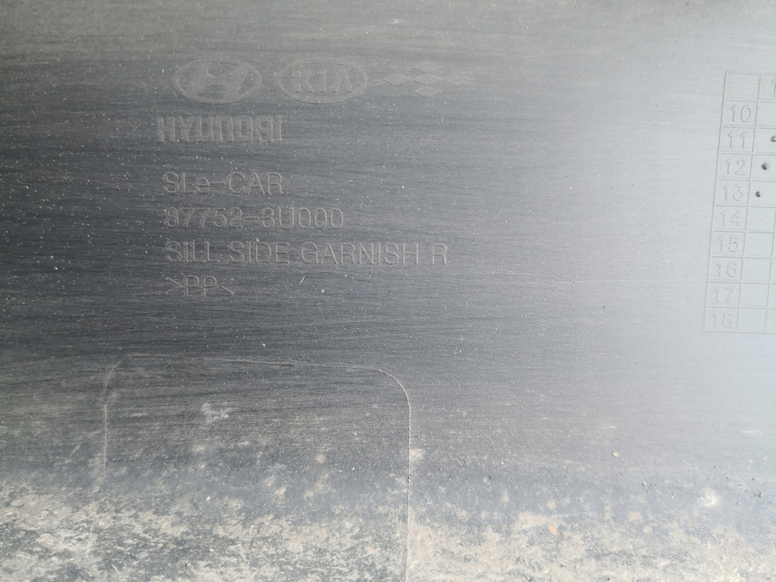 moulding threshold right KIA SPORTAGE III 87752-3U000