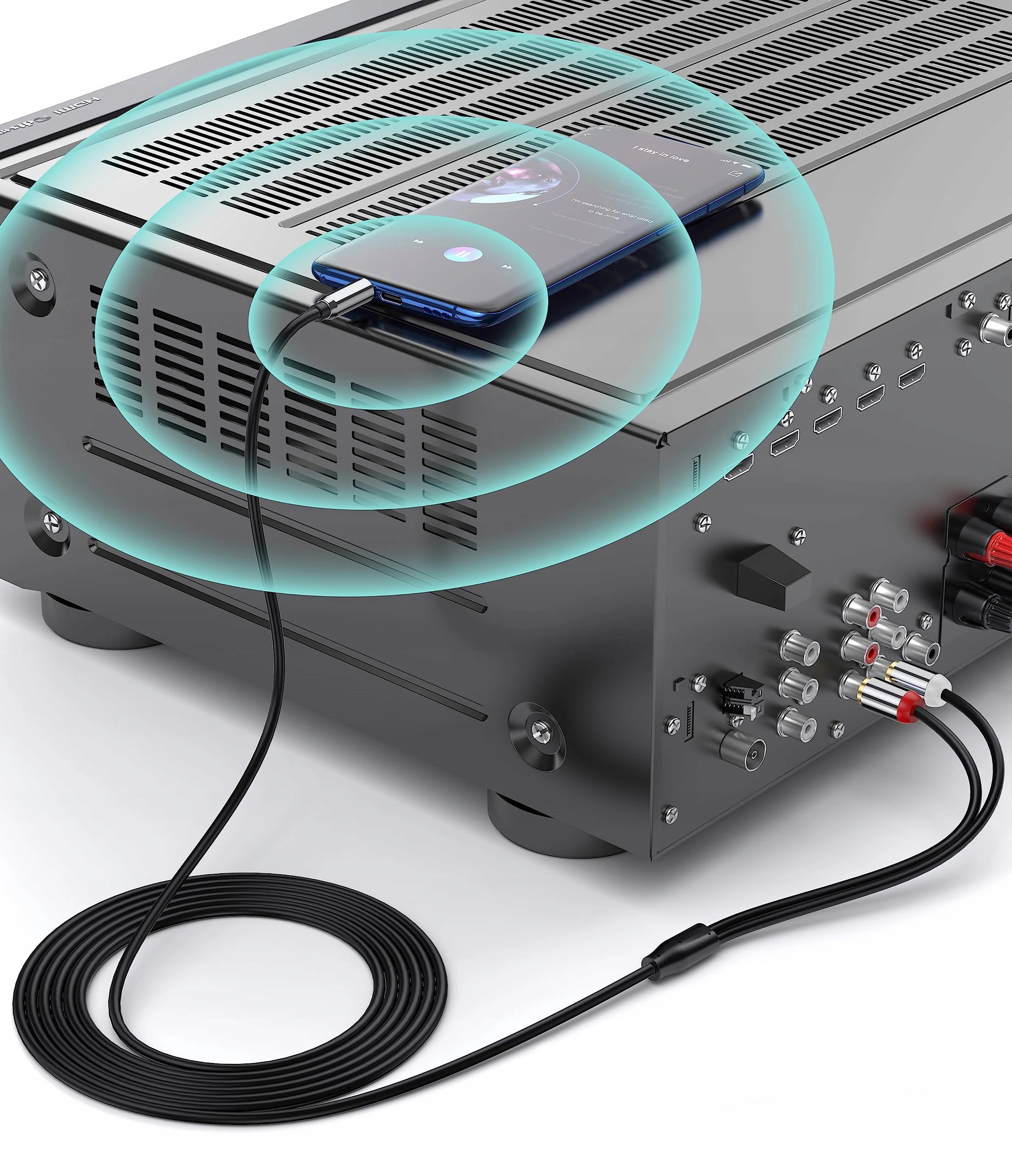 KABEL PRZEWÓD 2X RCA CINCH - JACK 3.5MM GOLD ZŁOTY 1,5M Marka Blow