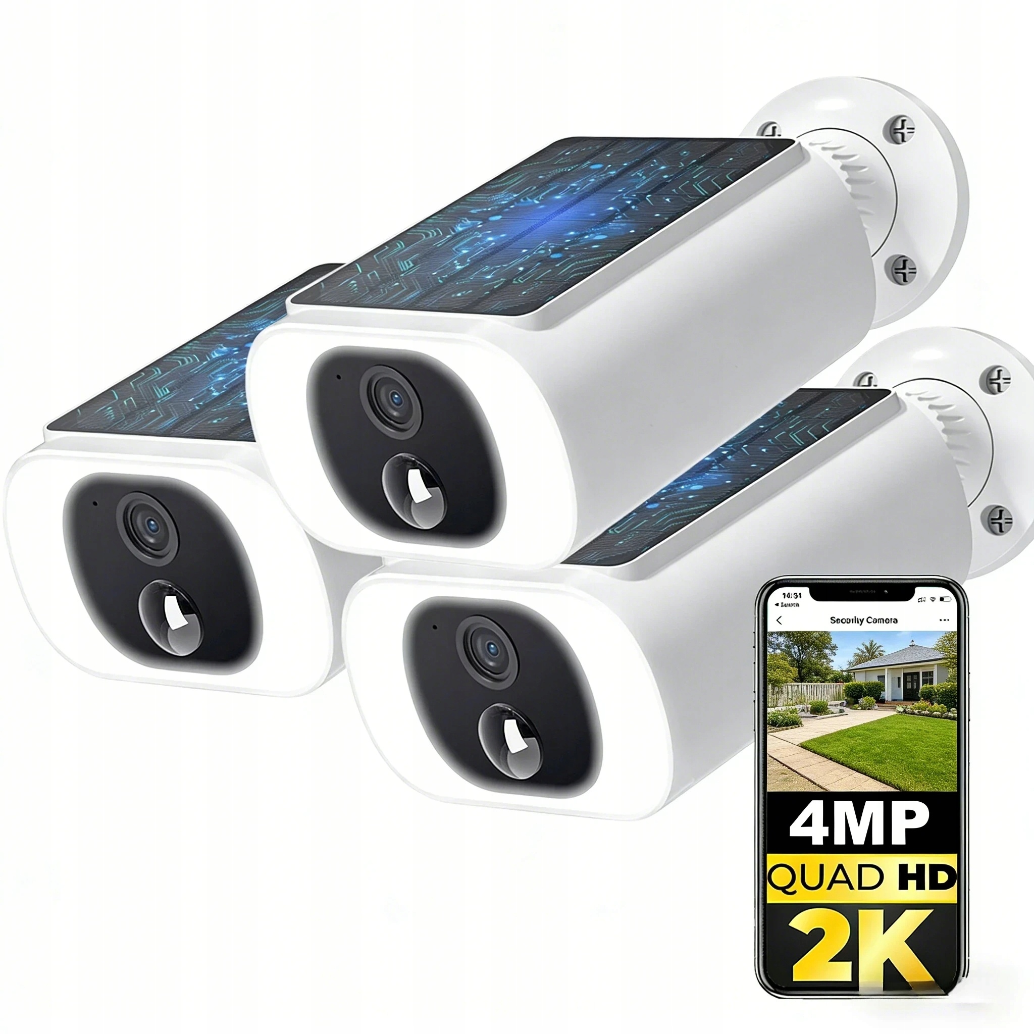 4MPX venkovní solární bezpečnostní kamery Integrovaný solární panel