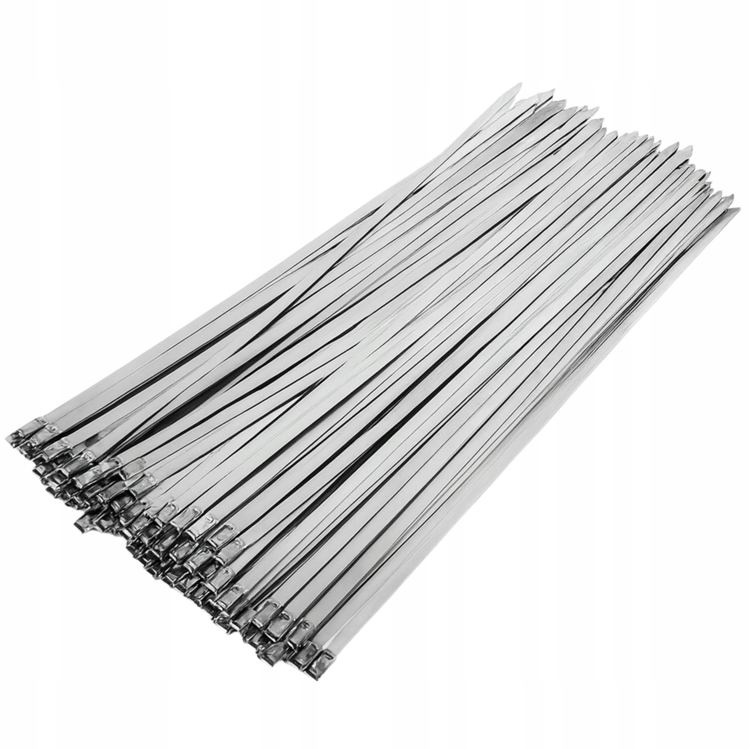 Karkraft Metalowe Opaski Zaciskowe Trytytki Inox Stal 4,6x300mm 100 szt