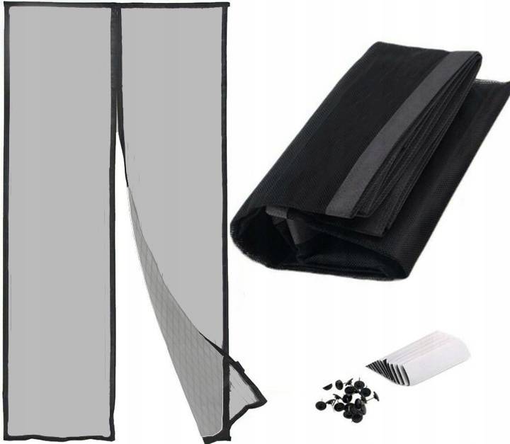 MOSKITIERA MAGNETYCZNA NA DRZWI CZARNA 210CM X 100CM Marka Sekey