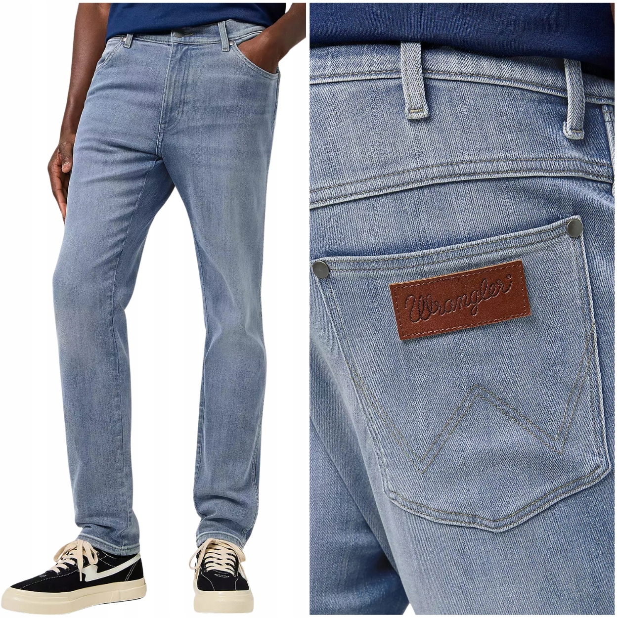 Wrangler River regular tapered GreyLight klasické džínové kalhoty W32 L32