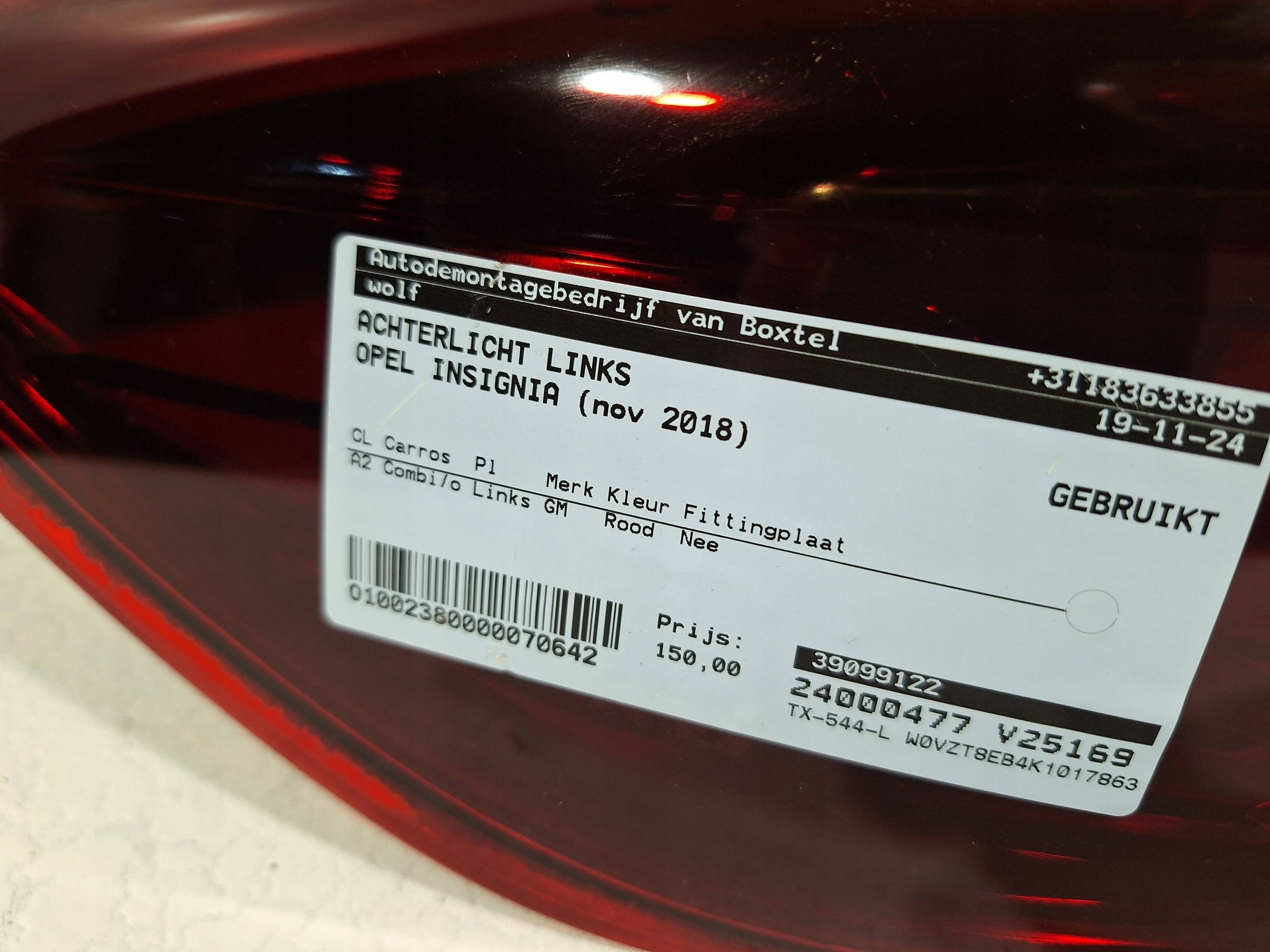 LAMPA TYŁ LEWA LED 39099122 OPEL INSIGNIA B KOMBI 17- Producent części Opel OE