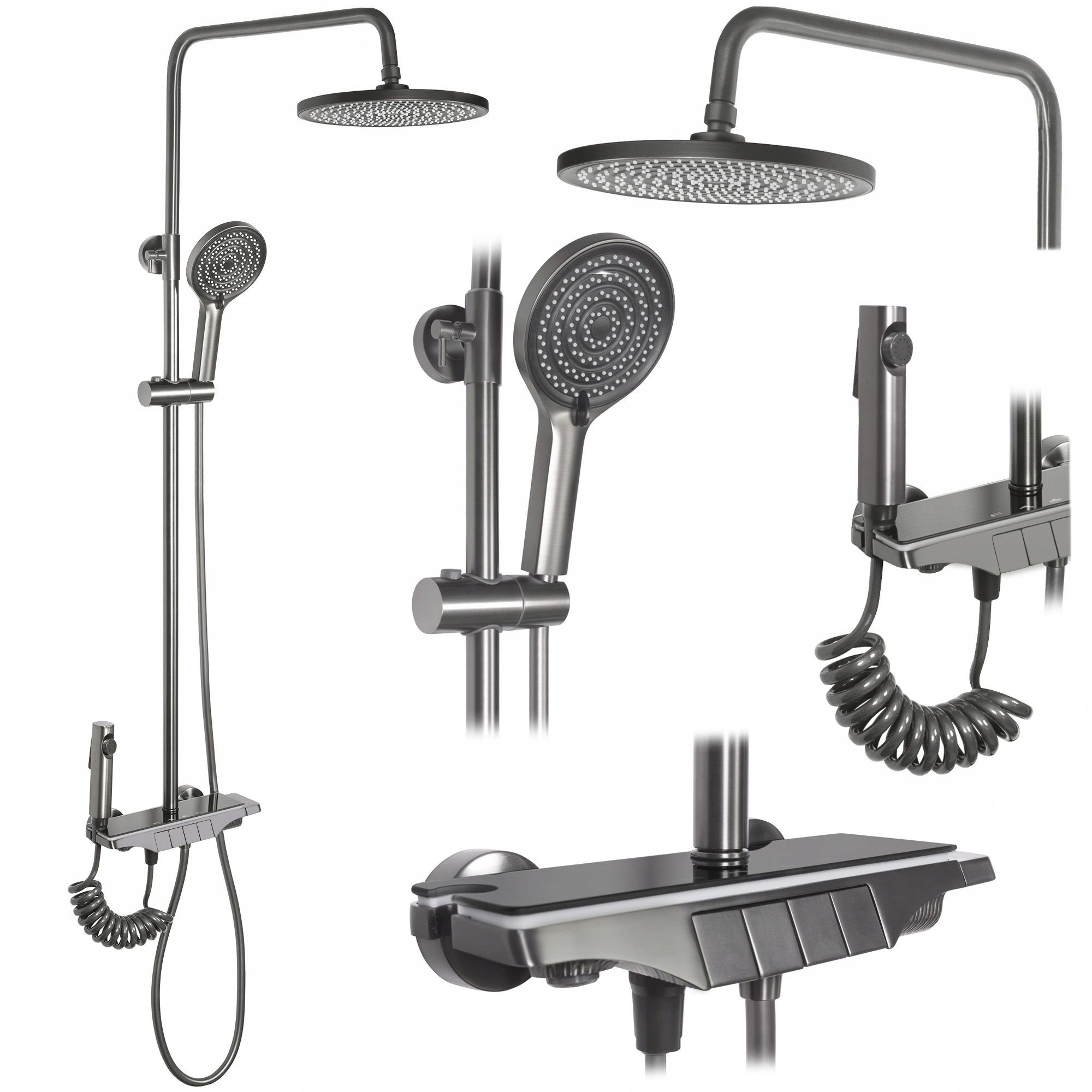 Nástenná sprchová súprava s termostatom Savio Titan Bidetka LCD panel