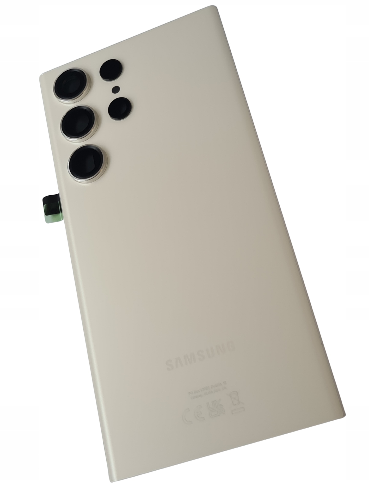 Org Klapka Originálna zadná strana kryt Samsung Galaxy S23 Ultra S918, krémová